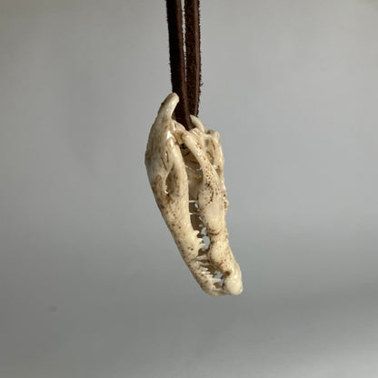 Crocodile Skull Pendant Necklace