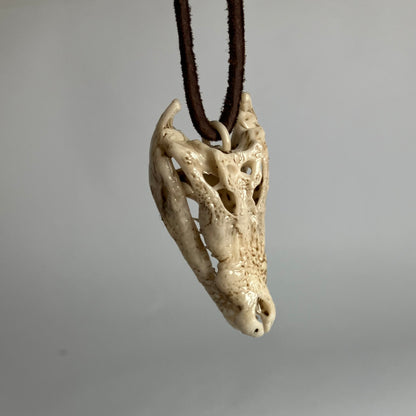 Crocodile Skull Pendant Necklace