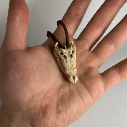 Crocodile Skull Pendant Necklace