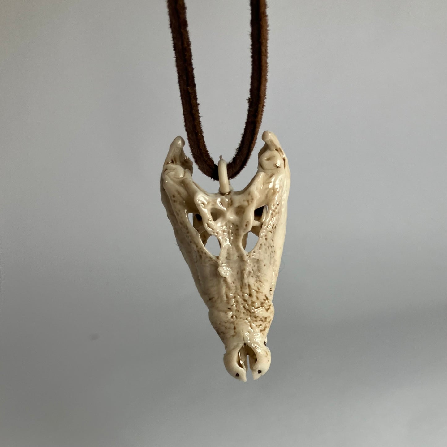 Crocodile Skull Pendant Necklace